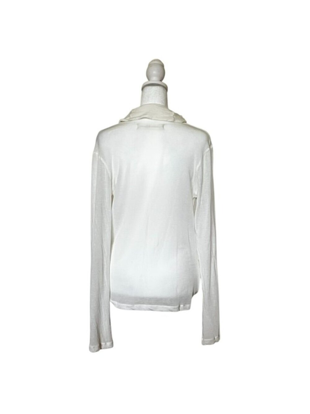 Vtg Graham & Spencer Sheer Top Ivory Draped Shawl Neckline Coquette Ethereal - Picture 4 of 9